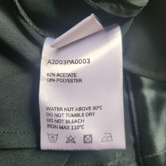 NWT Lattelier Silky Front Slit Trousers in Dark Green S? MEDIUM - Picture 8 of 12